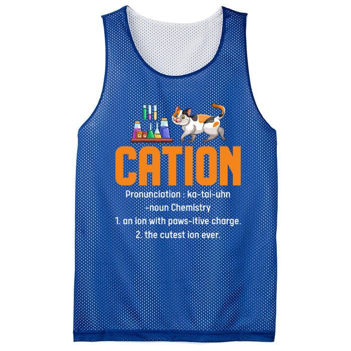 Cation Science Cat Definition Chemistry Student Teacher Meaningful Gift Mesh Reversible Basketball Jersey Tank