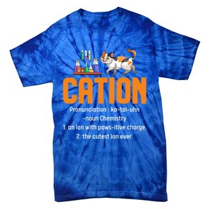 Cation Science Cat Definition Chemistry Student Teacher Meaningful Gift Tie-Dye T-Shirt