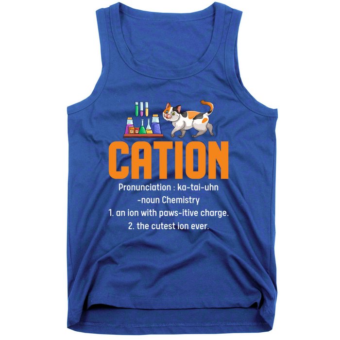 Cation Science Cat Definition Chemistry Student Teacher Meaningful Gift Tank Top