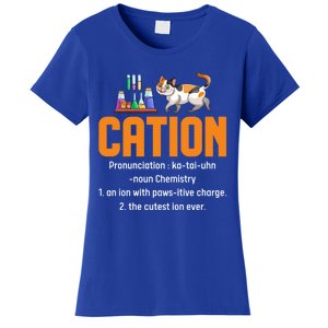 Cation Science Cat Definition Chemistry Student Teacher Meaningful Gift Women's T-Shirt