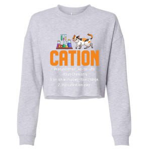 Cation Science Cat Definition Chemistry Student Teacher Meaningful Gift Cropped Pullover Crew