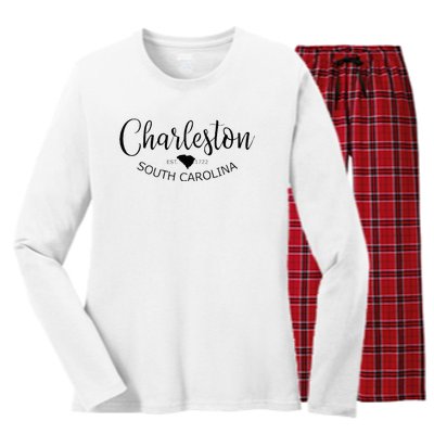 Charleston South Carolina Apparel Charleston SC US City Women's Long Sleeve Flannel Pajama Set 