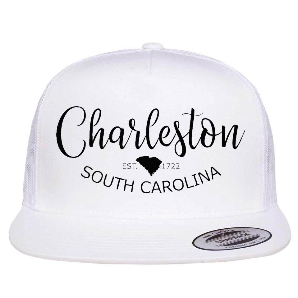 Charleston South Carolina Apparel Charleston SC US City Flat Bill Trucker Hat