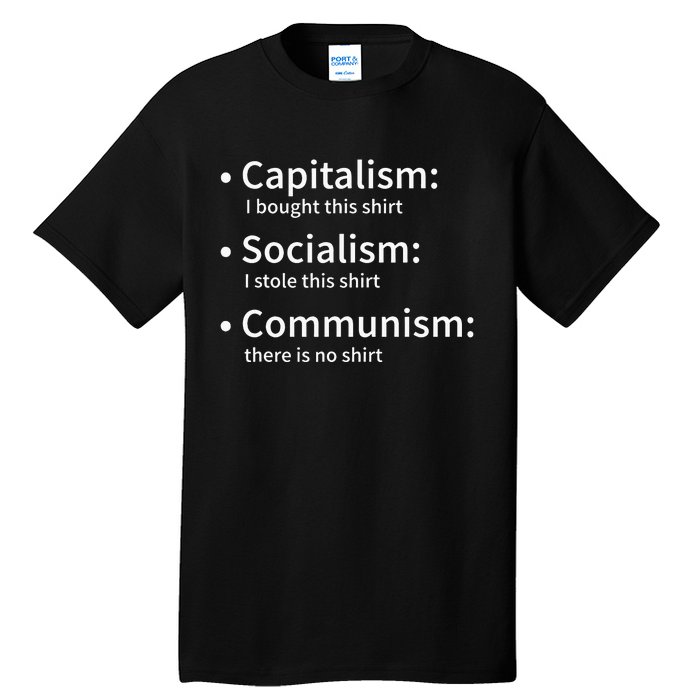 Capitalism Socialism Communism Libertarian Economics Freedom Tall T-Shirt