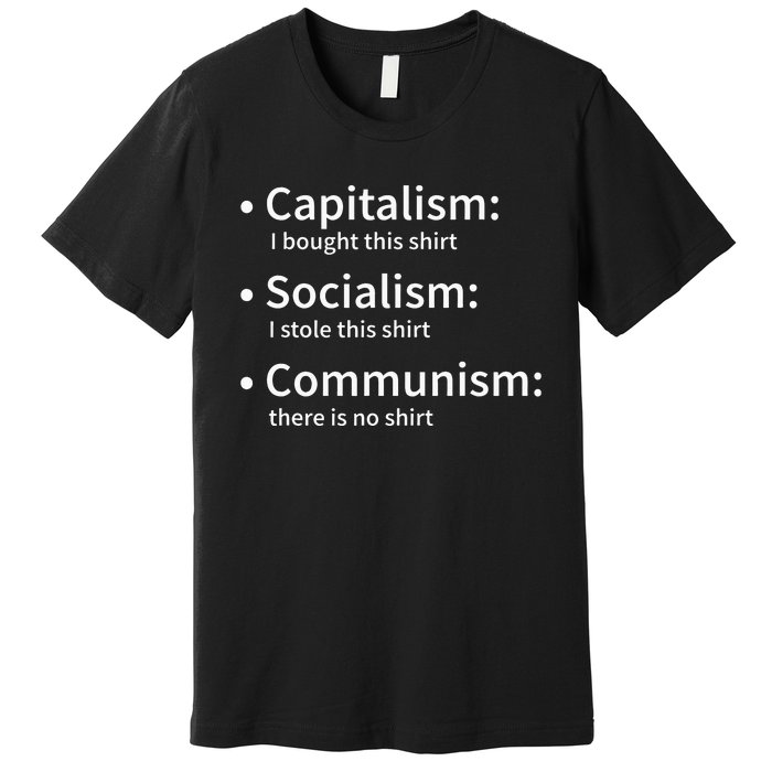 Capitalism Socialism Communism Libertarian Economics Freedom Premium T-Shirt