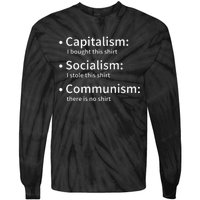 Capitalism Socialism Communism Libertarian Economics Freedom Tie-Dye Long Sleeve Shirt