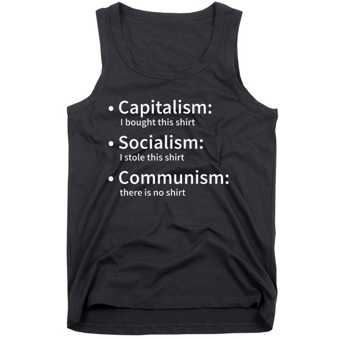 Capitalism Socialism Communism Libertarian Economics Freedom Tank Top