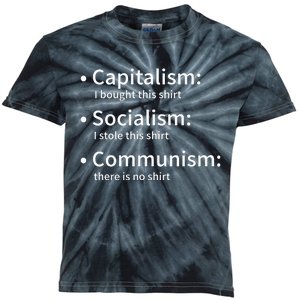 Capitalism Socialism Communism Libertarian Economics Freedom Kids Tie-Dye T-Shirt