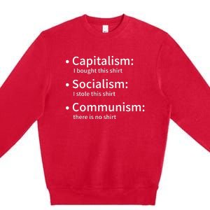 Capitalism Socialism Communism Libertarian Economics Freedom Premium Crewneck Sweatshirt