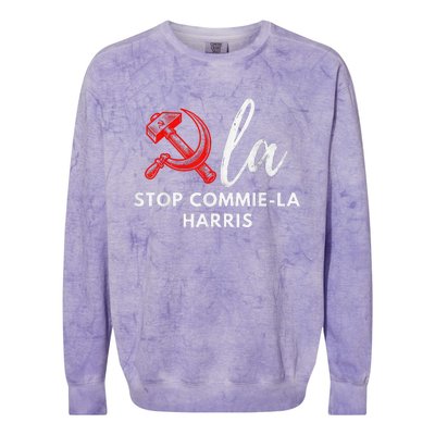 Commiela Stop Commiela Harris Stop Kamala Trump 2024 Colorblast Crewneck Sweatshirt