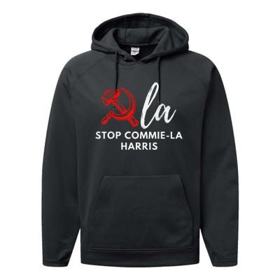 Commiela Stop Commiela Harris Stop Kamala Trump 2024 Performance Fleece Hoodie