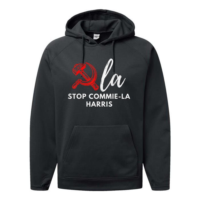 Commiela Stop Commiela Harris Stop Kamala Trump 2024 Performance Fleece Hoodie