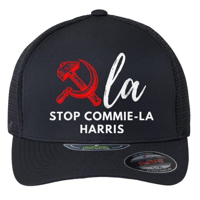 Commiela Stop Commiela Harris Stop Kamala Trump 2024 Flexfit Unipanel Trucker Cap