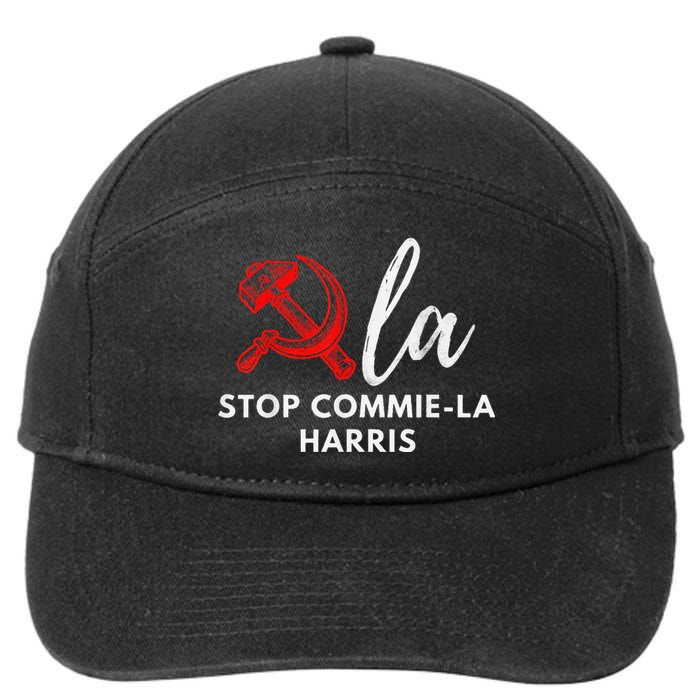 Commiela Stop Commiela Harris Stop Kamala Trump 2024 7-Panel Snapback Hat