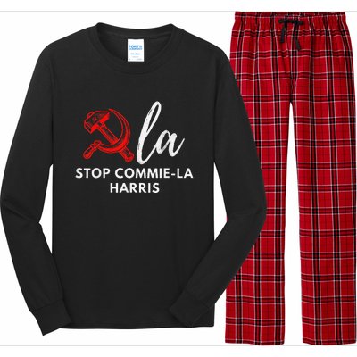 Commiela Stop Commiela Harris Stop Kamala Trump 2024 Long Sleeve Pajama Set