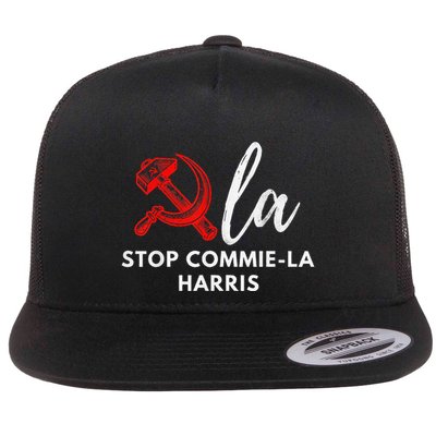 Commiela Stop Commiela Harris Stop Kamala Trump 2024 Flatbill Hat