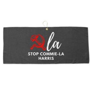 Commiela Stop Commiela Harris Stop Kamala Trump 2024 Large Microfiber Waffle Golf Towel