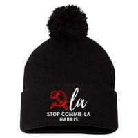 Commiela Stop Commiela Harris Stop Kamala Trump 2024 Pom Pom 12in Knit Beanie