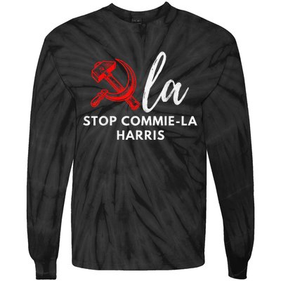 Commiela Stop Commiela Harris Stop Kamala Trump 2024 Tie-Dye Long Sleeve Shirt