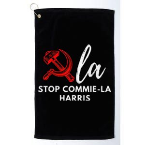 Commiela Stop Commiela Harris Stop Kamala Trump 2024 Platinum Collection Golf Towel