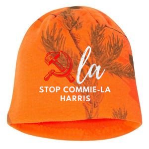 Commiela Stop Commiela Harris Stop Kamala Trump 2024 Kati - Camo Knit Beanie