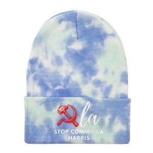 Commiela Stop Commiela Harris Stop Kamala Trump 2024 Tie Dye 12in Knit Beanie