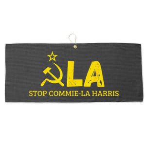 Commiela Stop Commiela Harris Stop Kamala Trump 2024 Large Microfiber Waffle Golf Towel