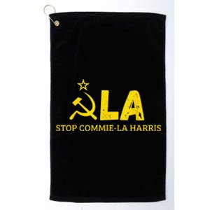 Commiela Stop Commiela Harris Stop Kamala Trump 2024 Platinum Collection Golf Towel