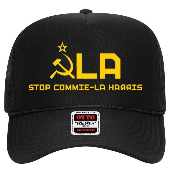 Commiela Stop Commiela Harris Stop Kamala Trump 2024 High Crown Mesh Back Trucker Hat