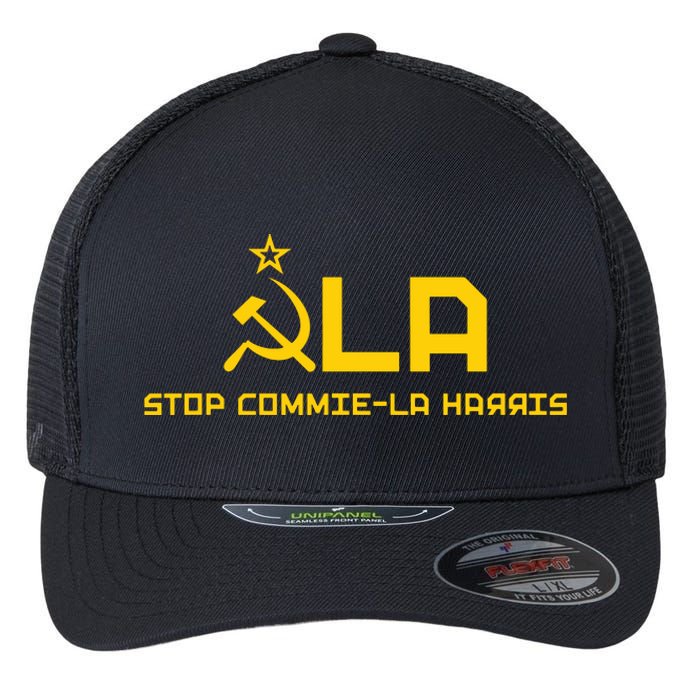 Commiela Stop Commiela Harris Stop Kamala Trump 2024 Flexfit Unipanel Trucker Cap