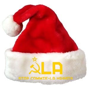 Commiela Stop Commiela Harris Stop Kamala Trump 2024 Premium Christmas Santa Hat