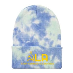 Commiela Stop Commiela Harris Stop Kamala Trump 2024 Tie Dye 12in Knit Beanie