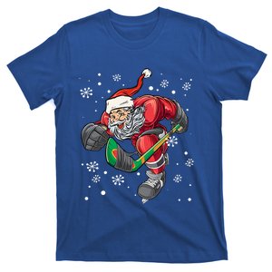 Christmas Santa Claus Ice Hockey Funny Gift Teens Cute Gift T-Shirt