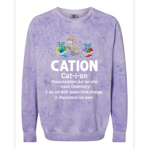 Cation Science Cat Definition Chemistry Student Teacher Gift Colorblast Crewneck Sweatshirt