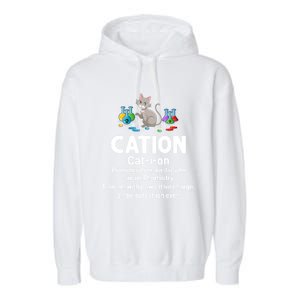 Cation Science Cat Definition Chemistry Student Teacher Gift Garment-Dyed Fleece Hoodie