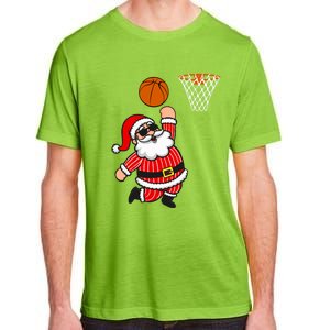 Christmas Santa Claus Dunking A Basketball Funny Xmas Great Gift Adult ChromaSoft Performance T-Shirt