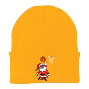 Christmas Santa Claus Dunking A Basketball Funny Xmas Great Gift Knit Cap Winter Beanie