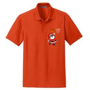 Christmas Santa Claus Dunking A Basketball Funny Xmas Great Gift Dry Zone Grid Polo