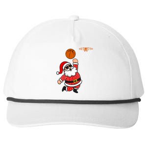 Christmas Santa Claus Dunking A Basketball Funny Xmas Great Gift Snapback Five-Panel Rope Hat