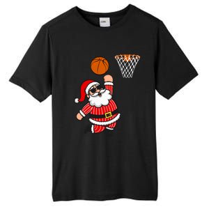 Christmas Santa Claus Dunking A Basketball Funny Xmas Great Gift Tall Fusion ChromaSoft Performance T-Shirt