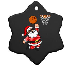 Christmas Santa Claus Dunking A Basketball Funny Xmas Great Gift Ceramic Star Ornament