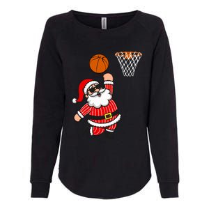 Christmas Santa Claus Dunking A Basketball Funny Xmas Great Gift Womens California Wash Sweatshirt