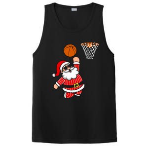 Christmas Santa Claus Dunking A Basketball Funny Xmas Great Gift PosiCharge Competitor Tank