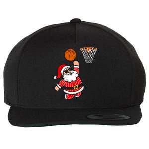 Christmas Santa Claus Dunking A Basketball Funny Xmas Great Gift Wool Snapback Cap