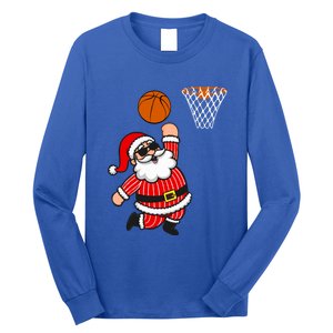 Christmas Santa Claus Dunking A Basketball Funny Xmas Great Gift Long Sleeve Shirt