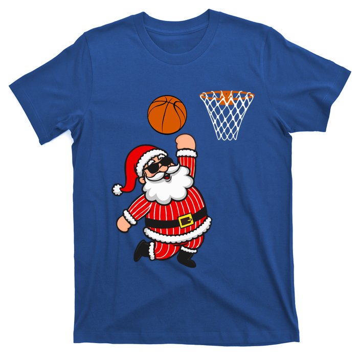 Christmas Santa Claus Dunking A Basketball Funny Xmas Great Gift T-Shirt