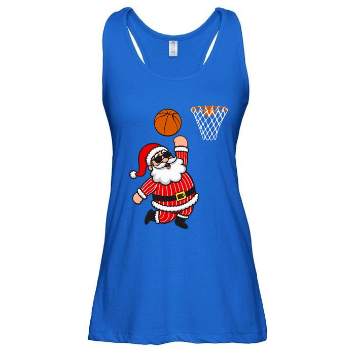 Christmas Santa Claus Dunking A Basketball Funny Xmas Great Gift Ladies Essential Flowy Tank