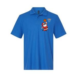 Christmas Santa Claus Dunking A Basketball Funny Xmas Great Gift Softstyle Adult Sport Polo