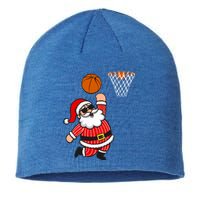 Christmas Santa Claus Dunking A Basketball Funny Xmas Great Gift Sustainable Beanie