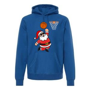 Christmas Santa Claus Dunking A Basketball Funny Xmas Great Gift Premium Hoodie